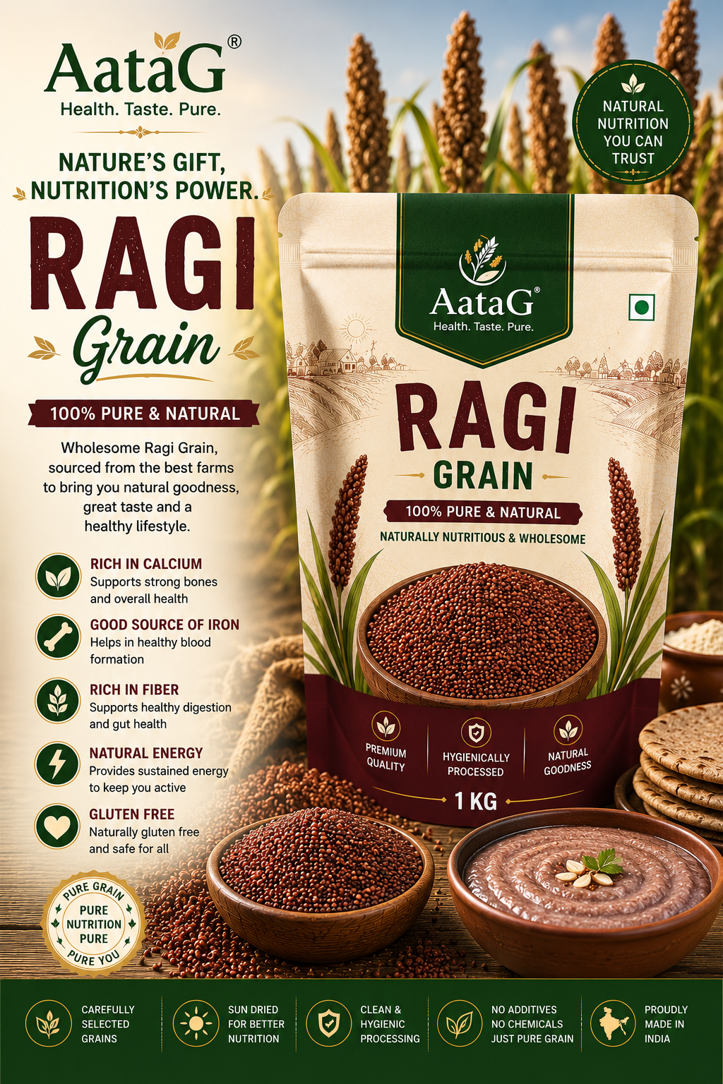 Millet/Nachni/Mandua/Kezhvaragu/Ragulu) | High Calcium & Fibre | Gluten-Free Supergrain from Gumla, Jharkhand - India’s Ragi Capital