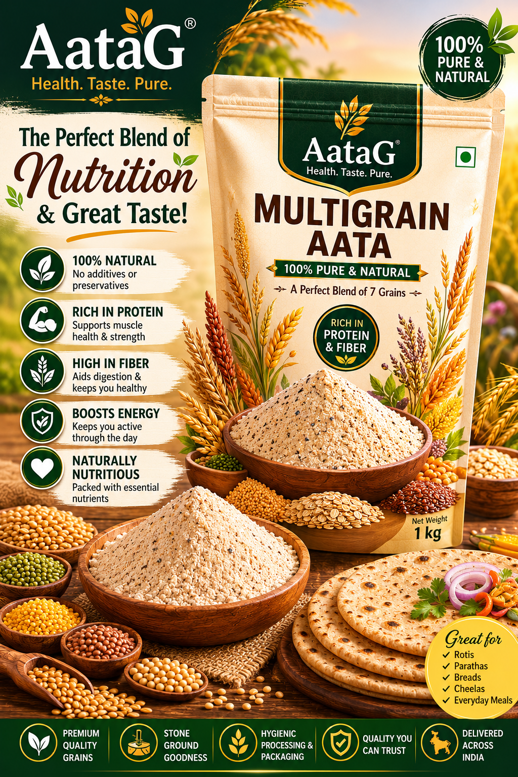 Multigrain Aata | Sugar Control Flour | Weight Loss Flour
